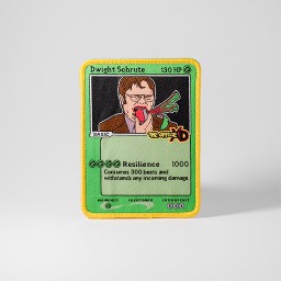 Grönt Pokémonkort-tygmärke med Dwight Schrute