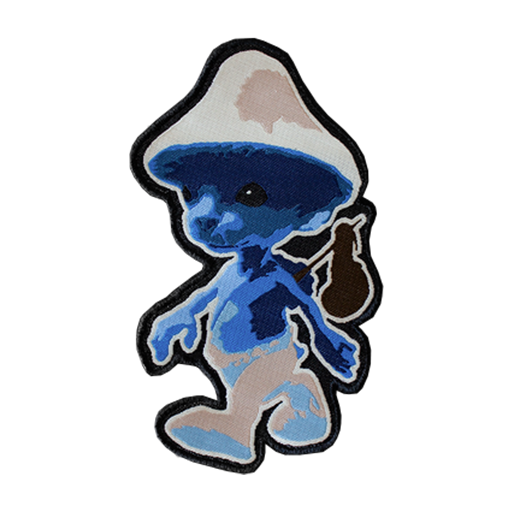 Tygmärke av den legendariska memen "Smurf Cat"